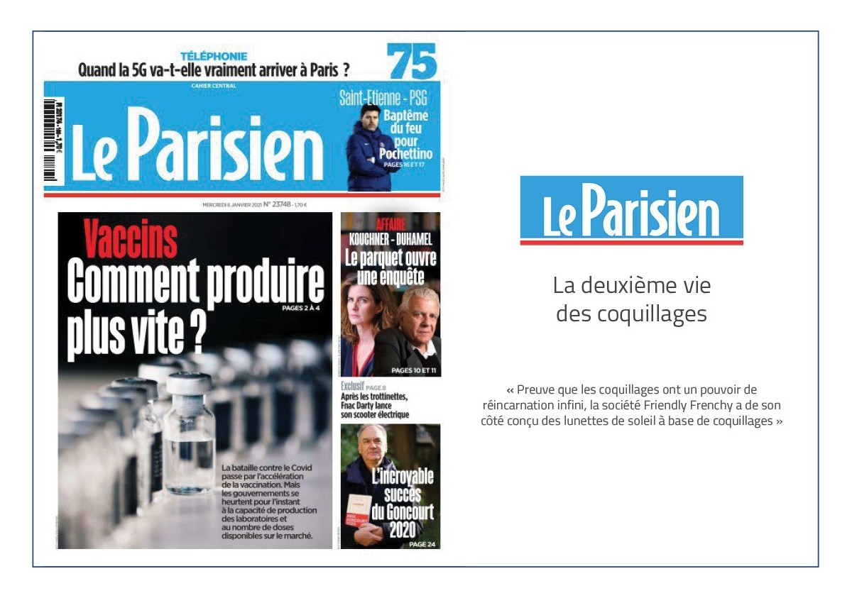 LE PARISIEN : La nouvelle vie des coquillages